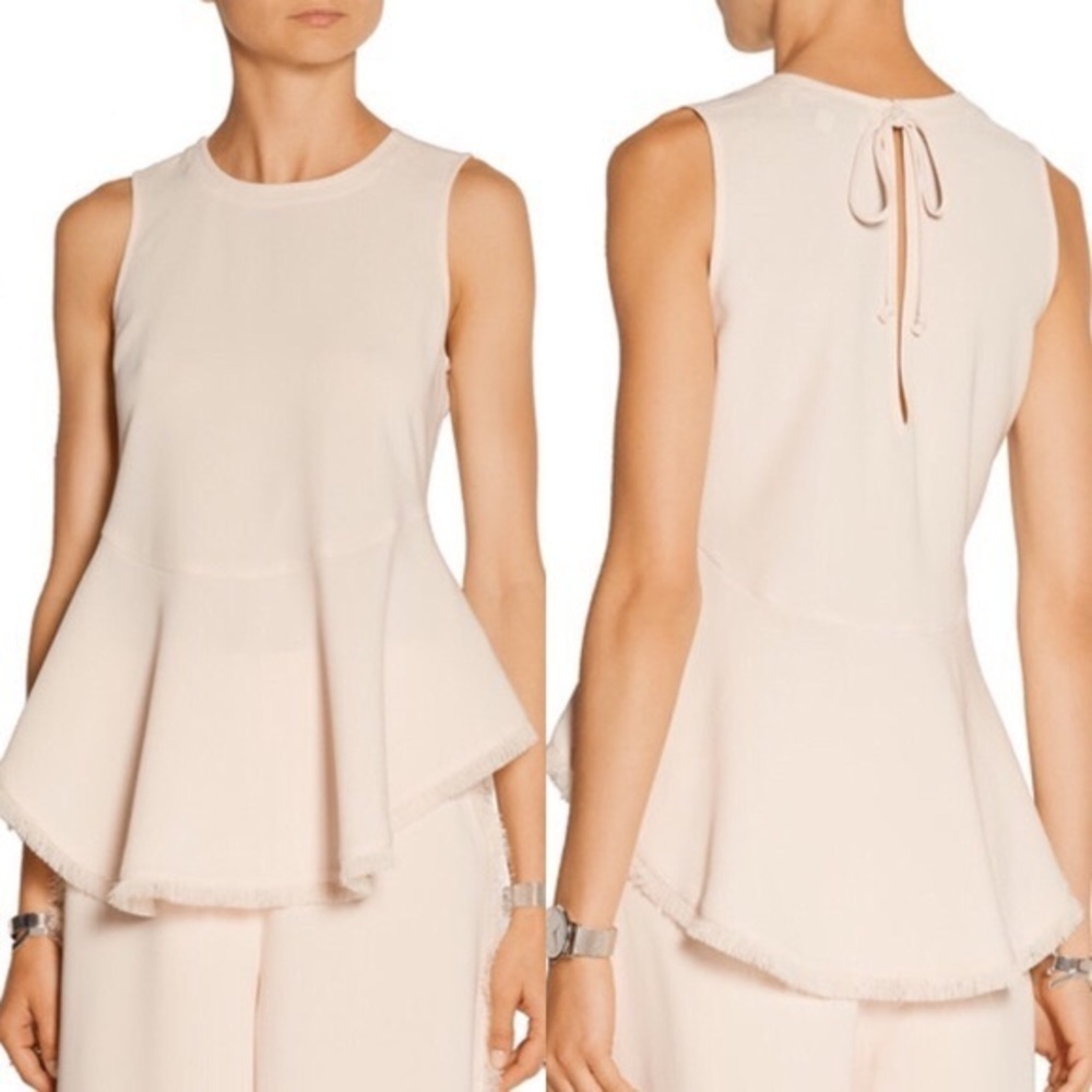 Elizabeth & James Marlyn frayed hem peplum top